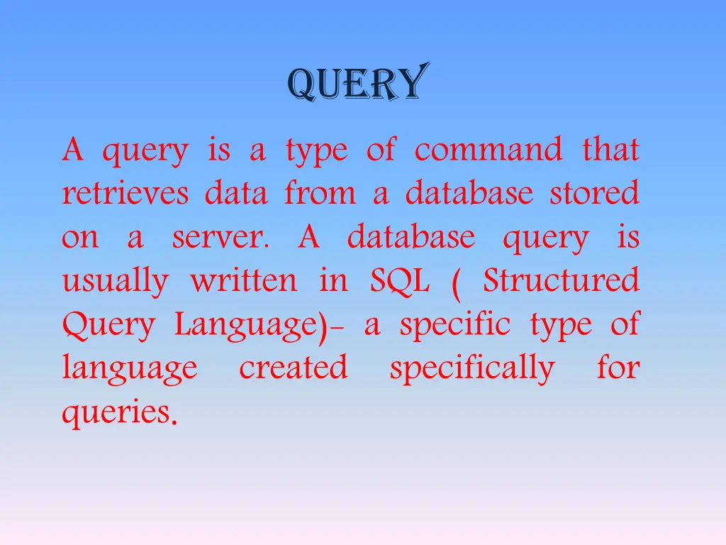 query