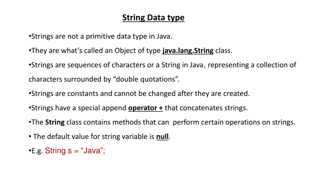 string data type