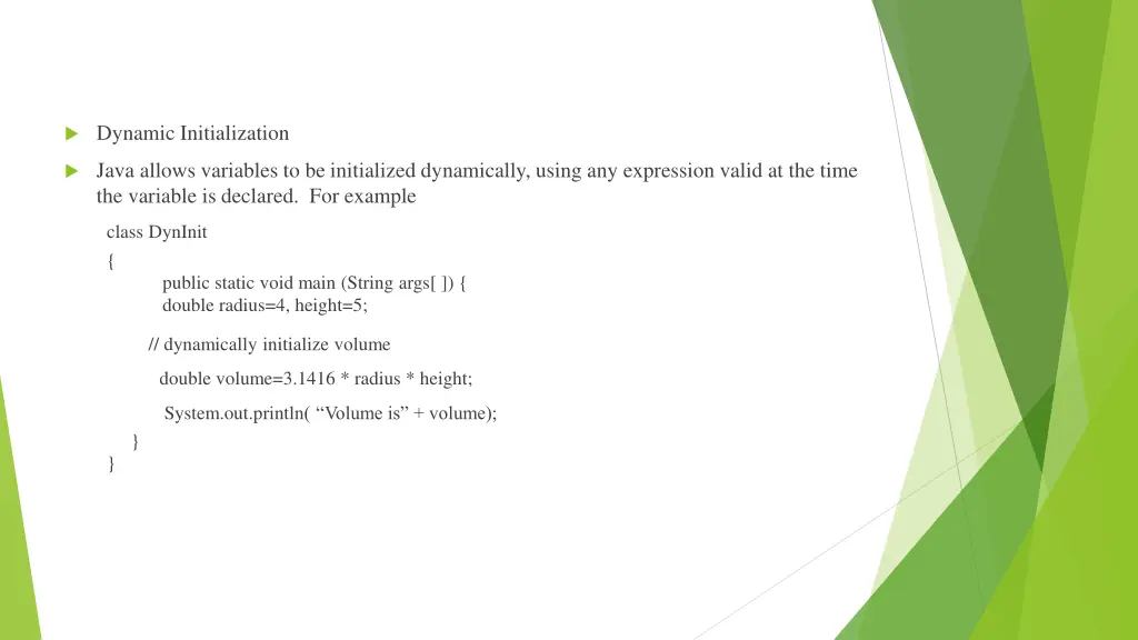 dynamic initialization