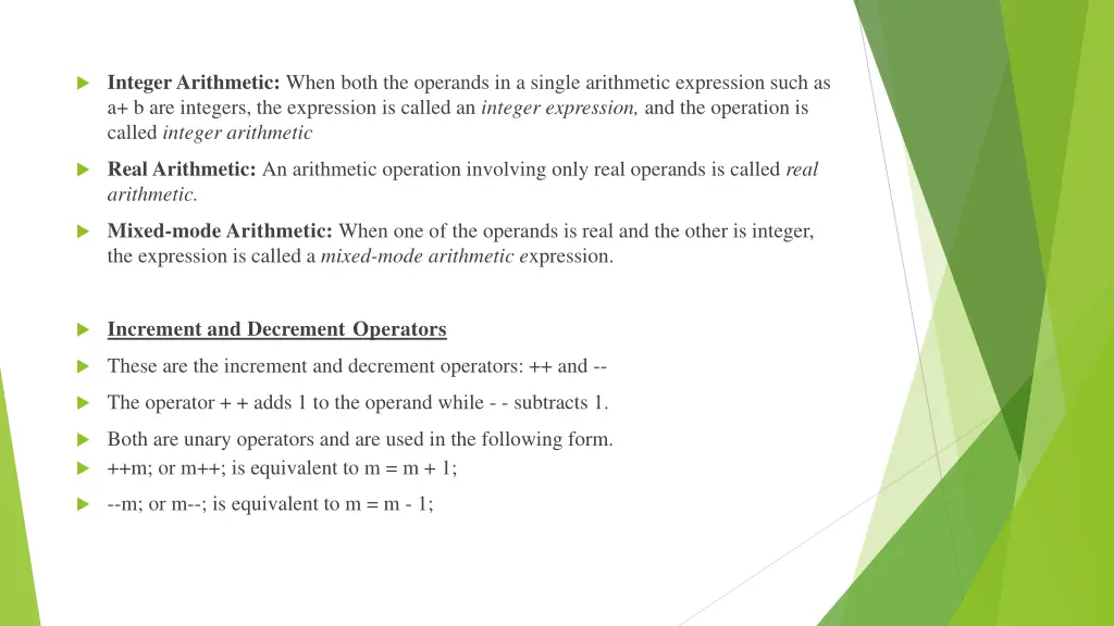 integer arithmetic when both the operands
