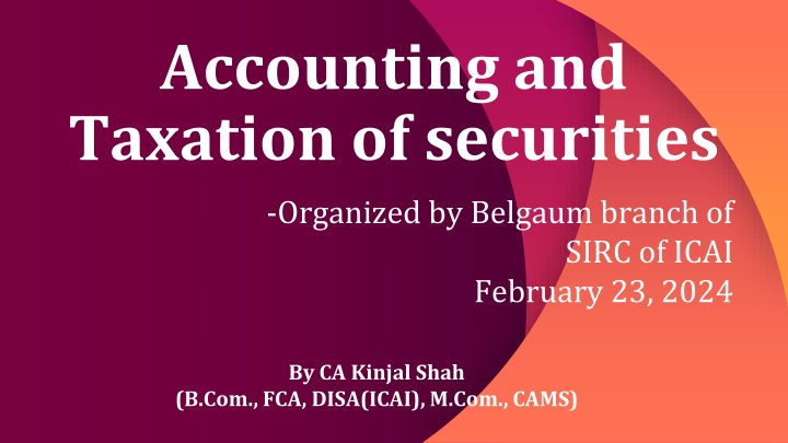 accounting and taxation of securities