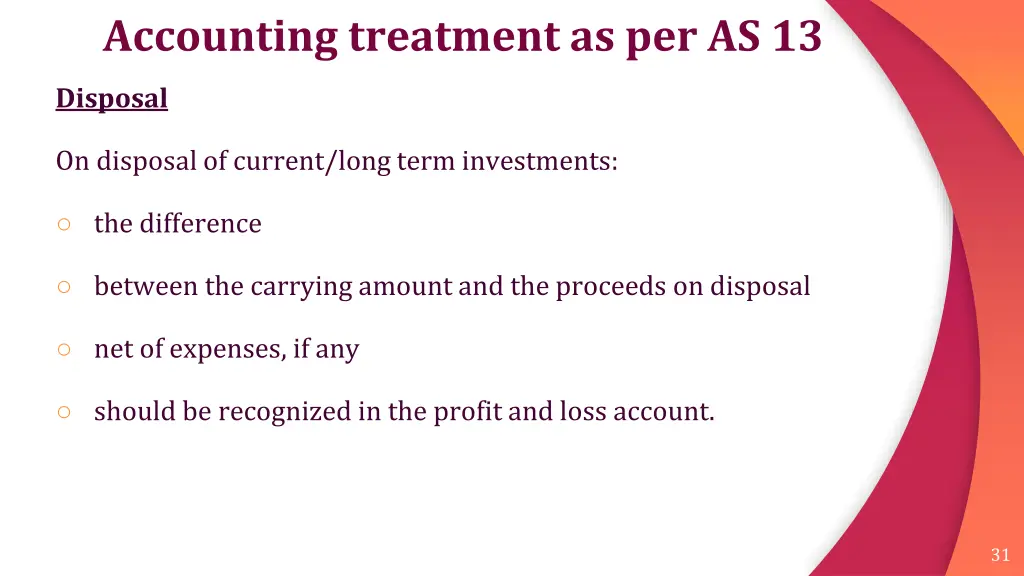 accounting treatment as per as 13 1