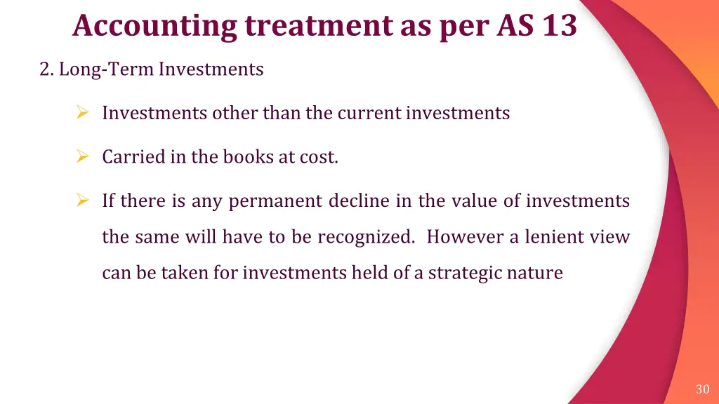 accounting treatment as per as 13