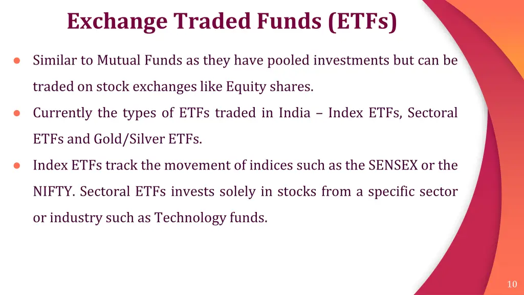 exchange traded funds etfs