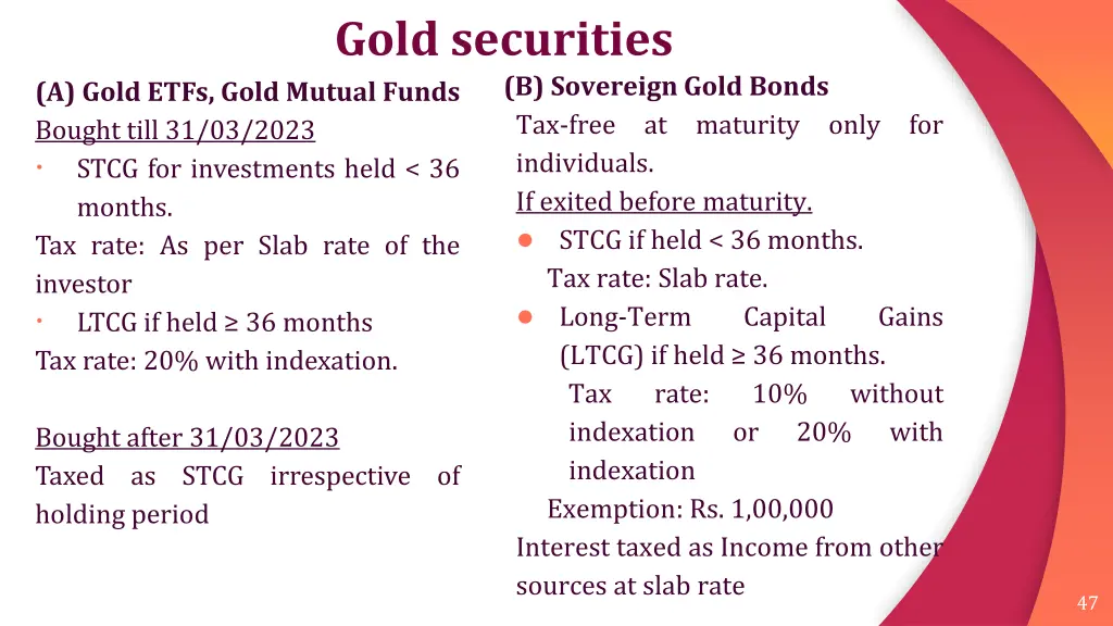 gold securities b sovereign gold bonds tax free