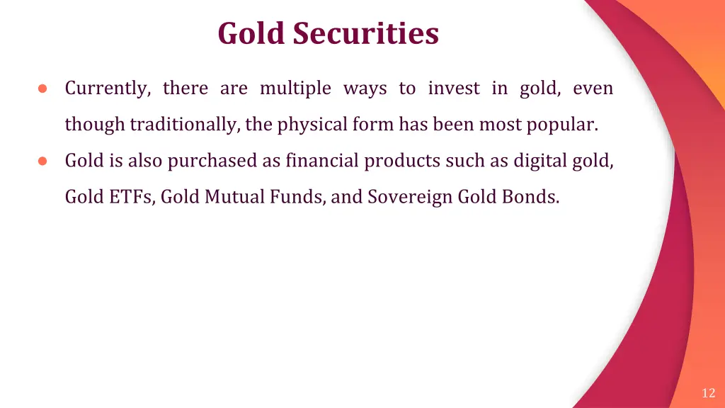 gold securities