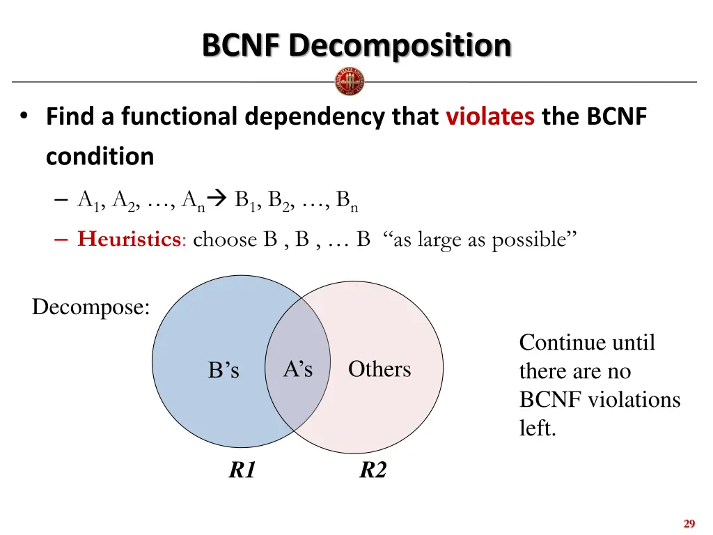 bcnf decomposition