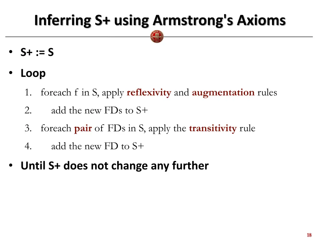 inferring s using armstrong s axioms