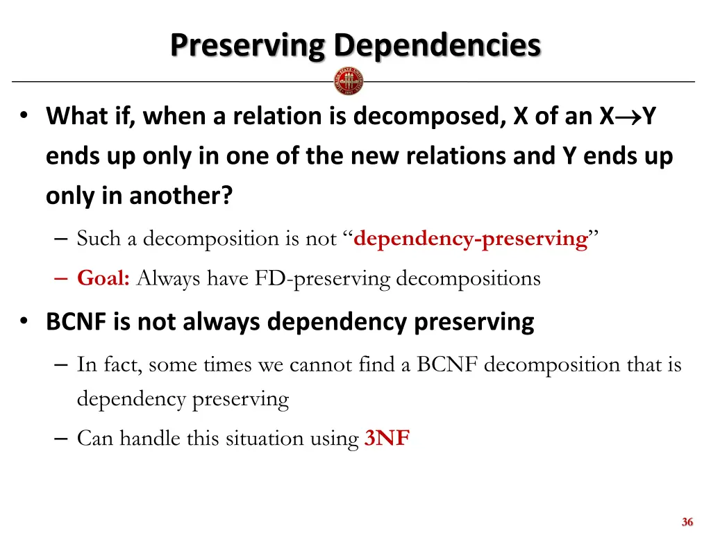 preserving dependencies