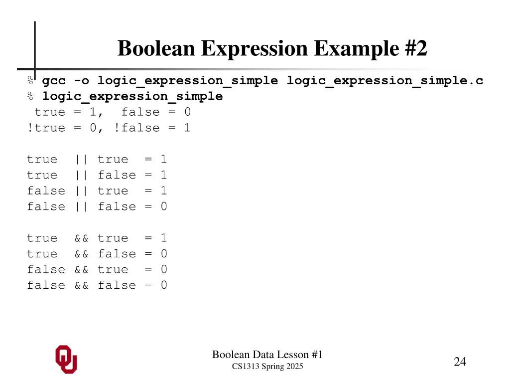 boolean expression example 2