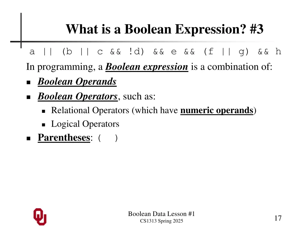 what is a boolean expression 3