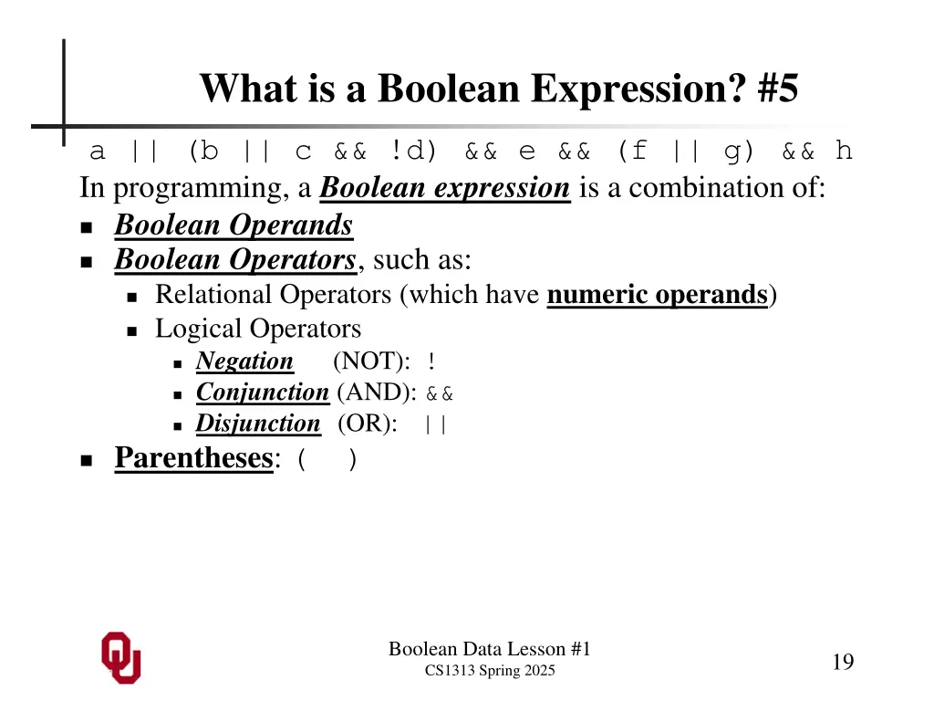 what is a boolean expression 5