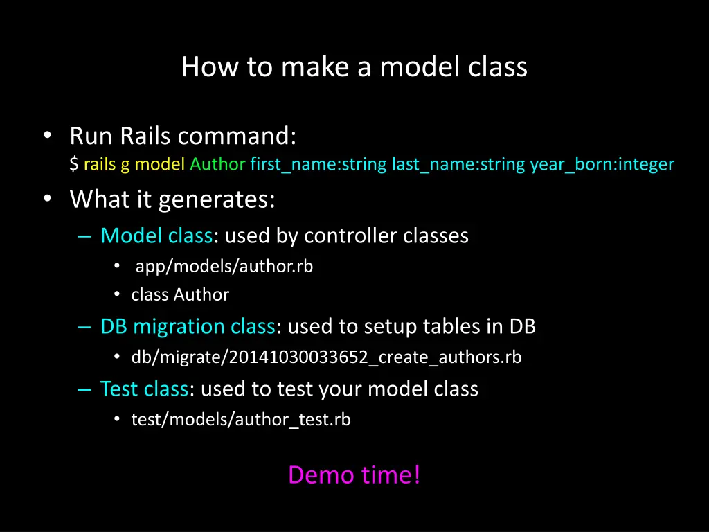 how to make a model class