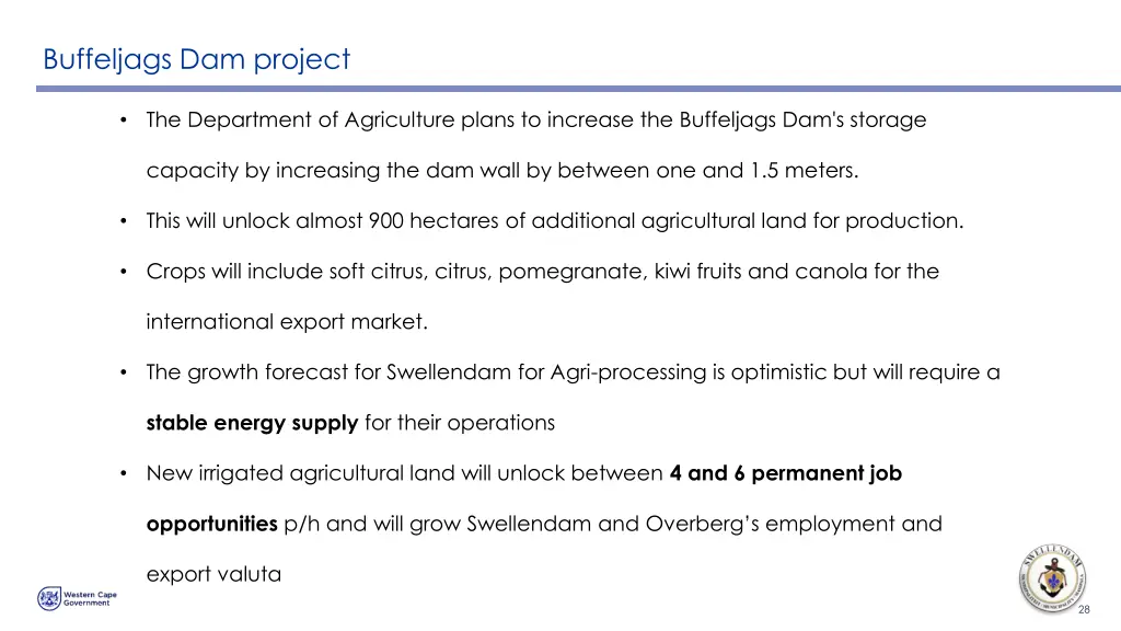 buffeljags dam project