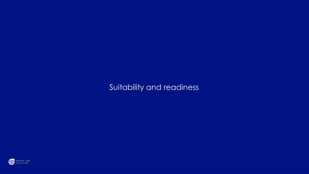 suitability and readiness