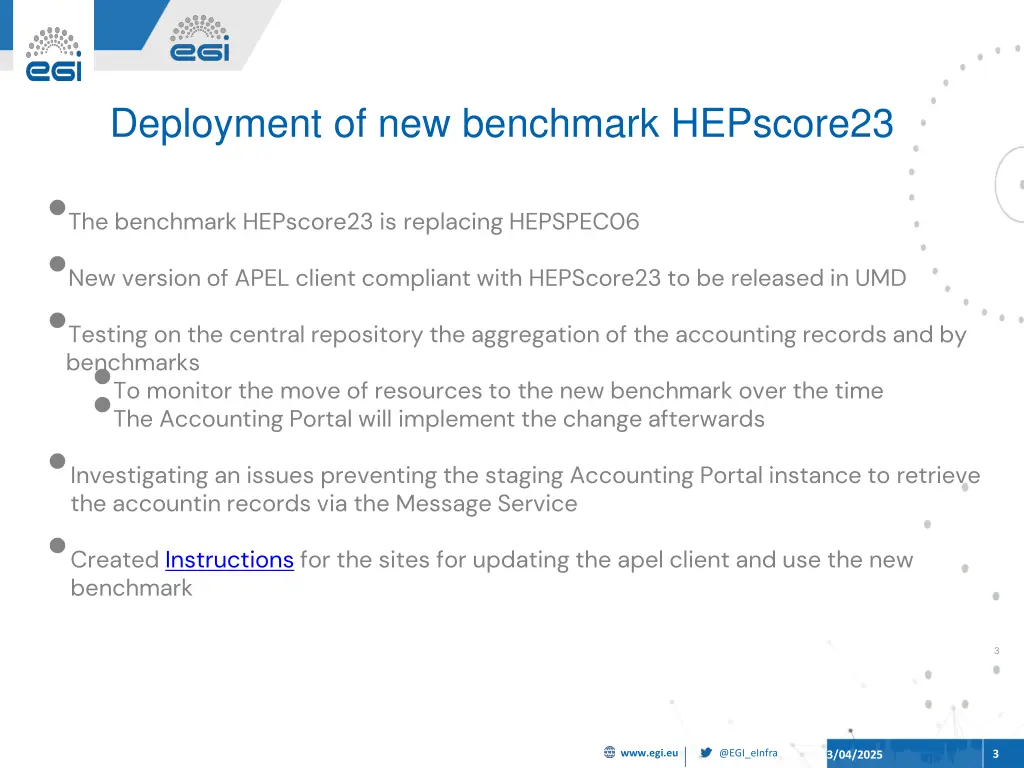 deployment of new benchmark hepscore23