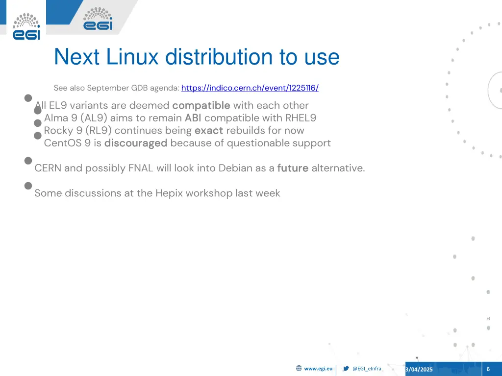 next linux distribution to use all el9 variants