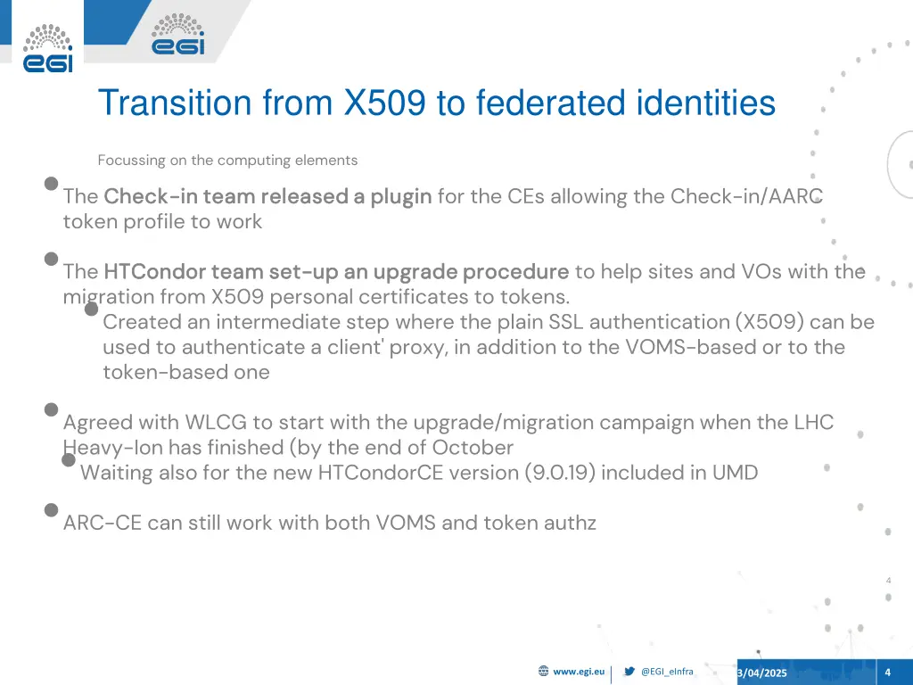 transition from x509 to federated identities