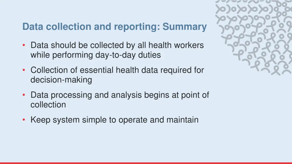 data collection and reporting summary