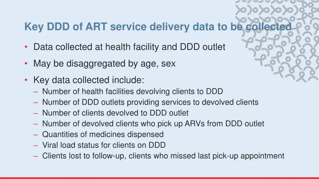 key ddd of art service delivery data