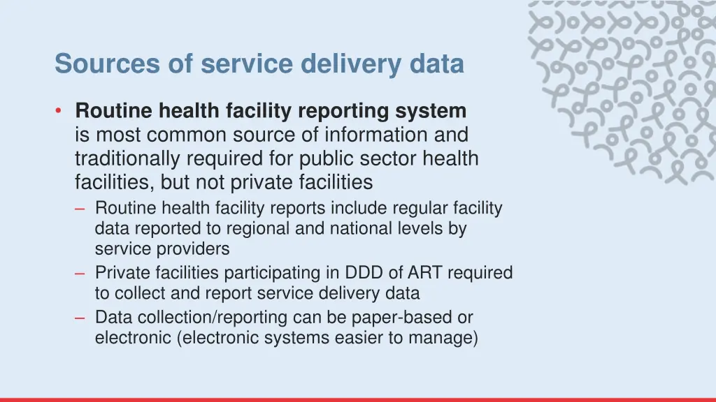 sources of service delivery data