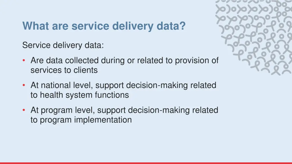 what are service delivery data