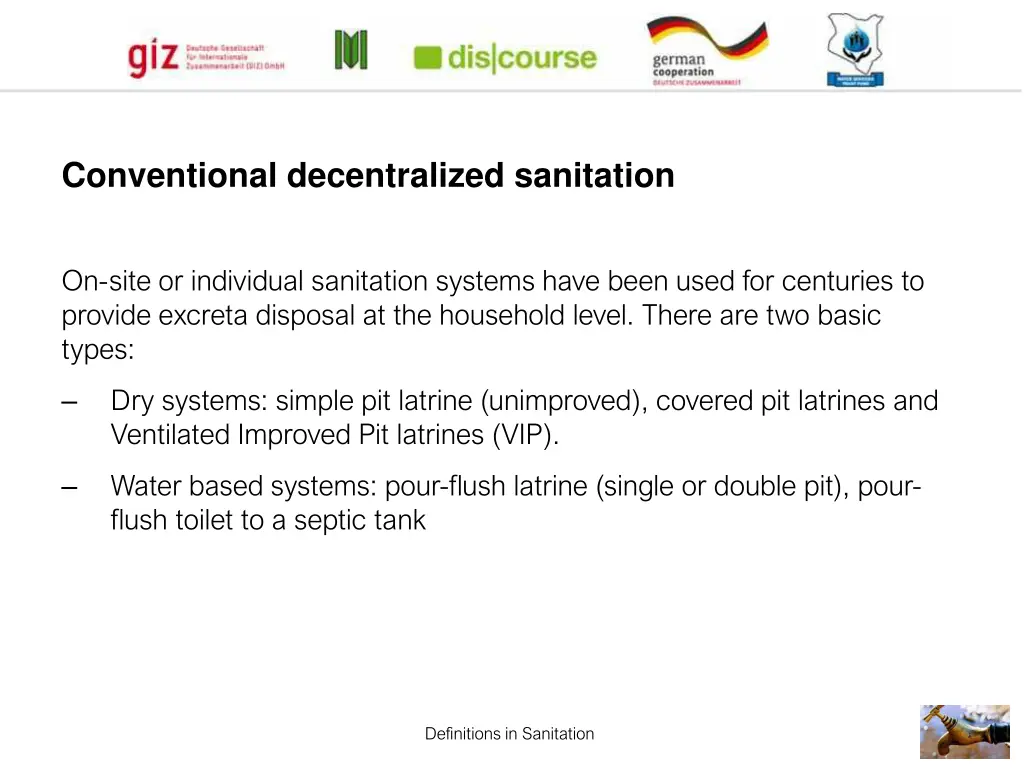 conventional decentralized sanitation
