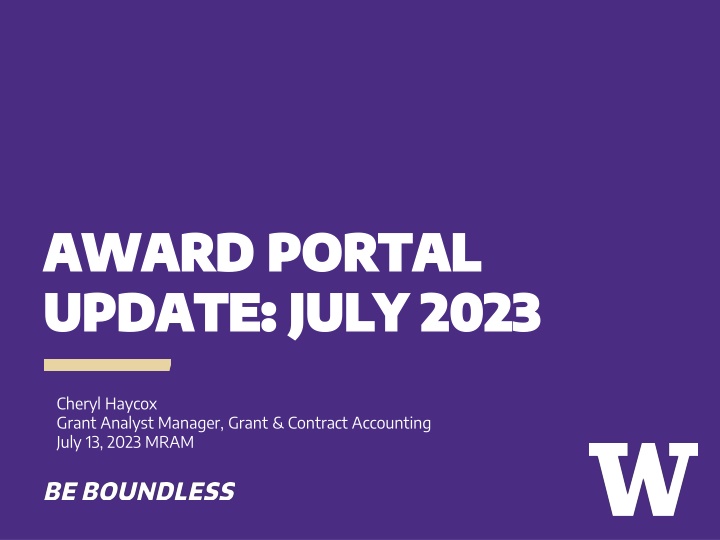 award portal award portal update july 2023 update