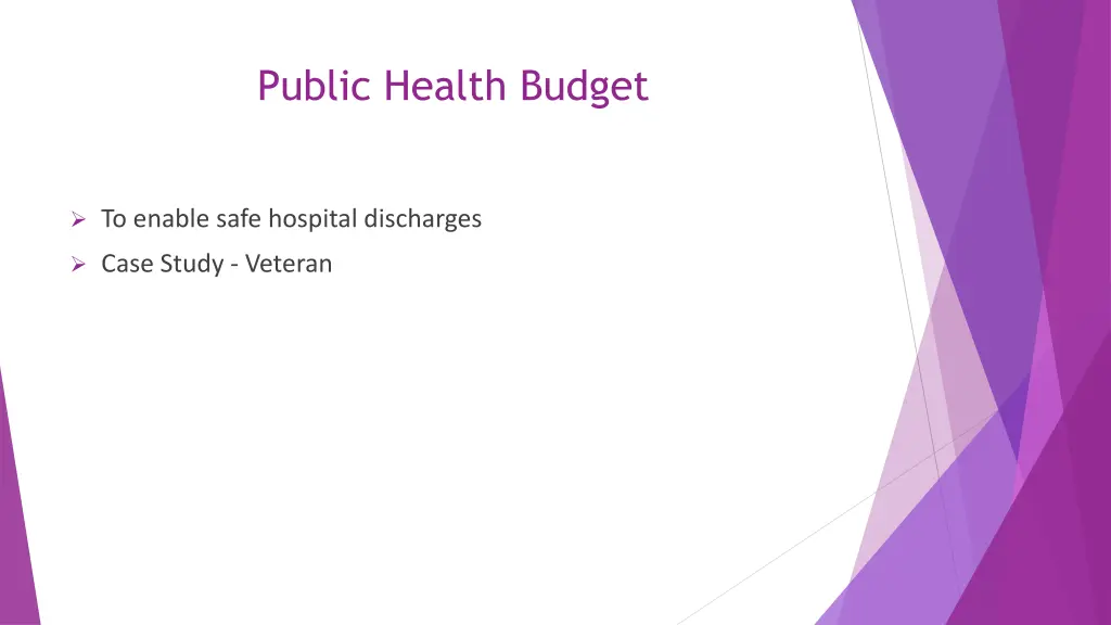 public health budget