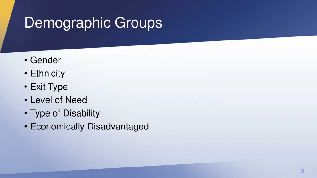 demographic groups