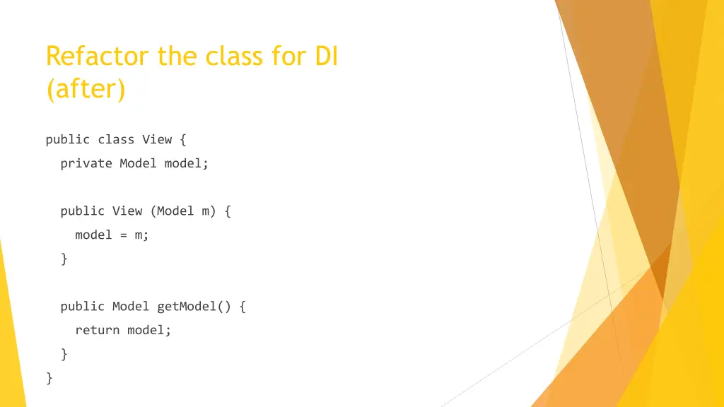 refactor the class for di after