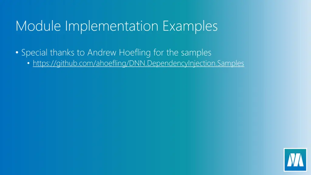 module implementation examples