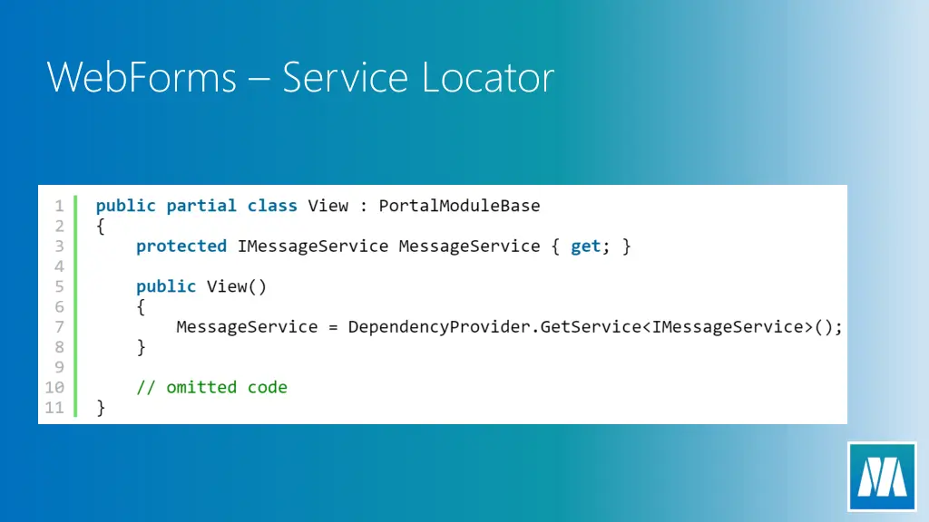 webforms service locator