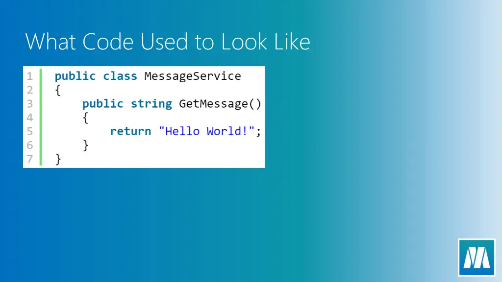what code used to look like