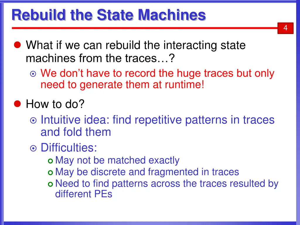 rebuild the state machines