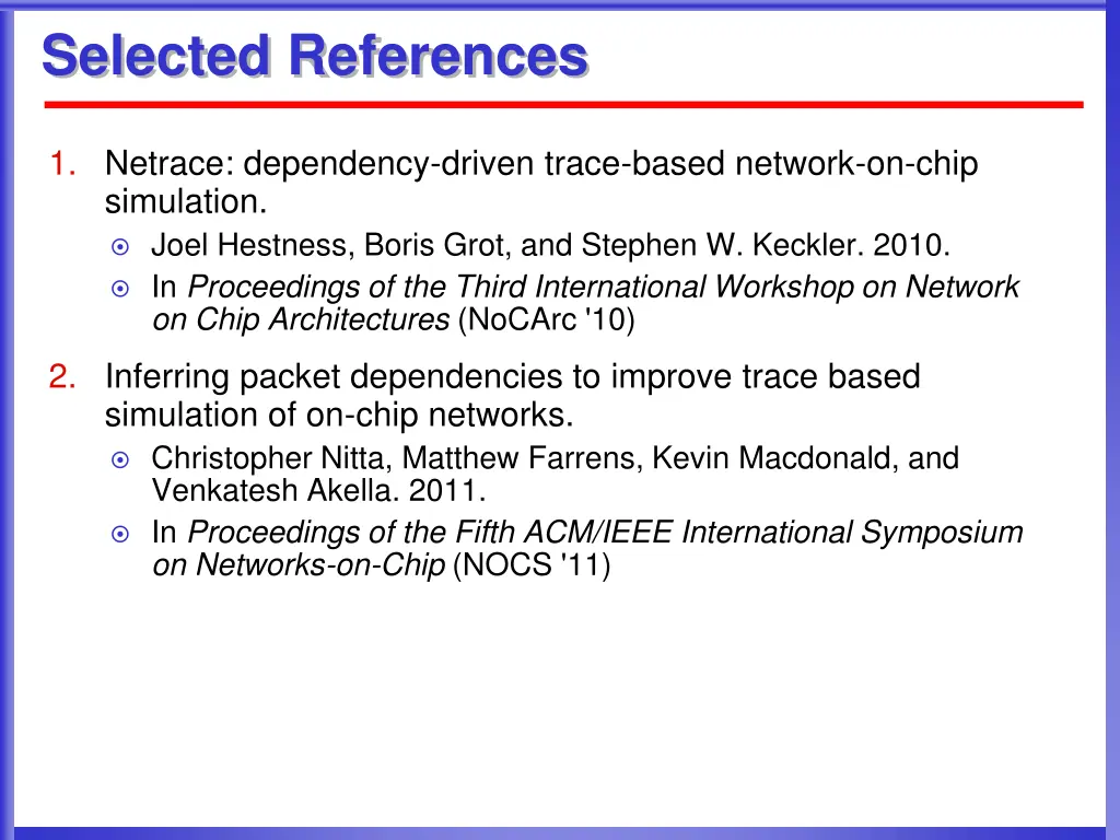 selected references