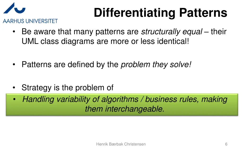 differentiating patterns