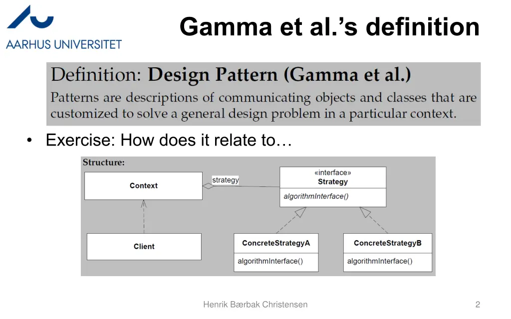 gamma et al s definition