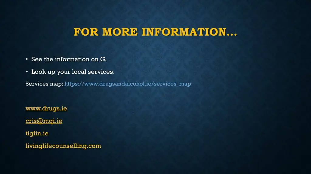 for more information