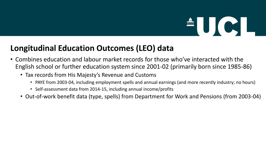longitudinal education outcomes leo data combines 1