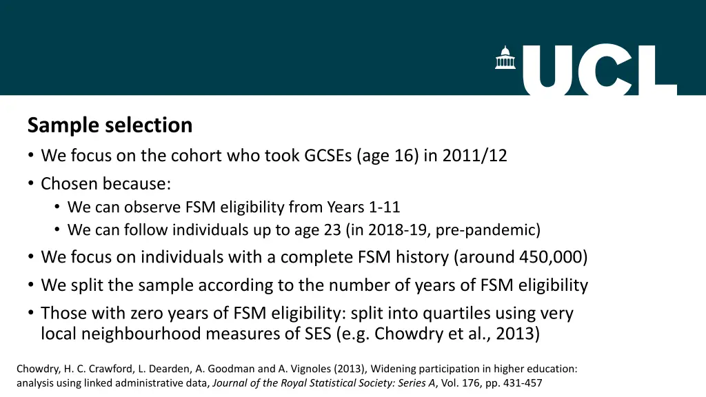 sample selection we focus on the cohort who took
