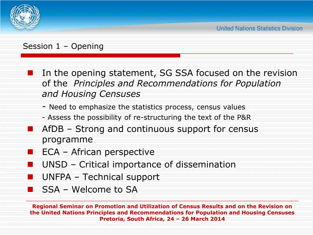 session 1 opening