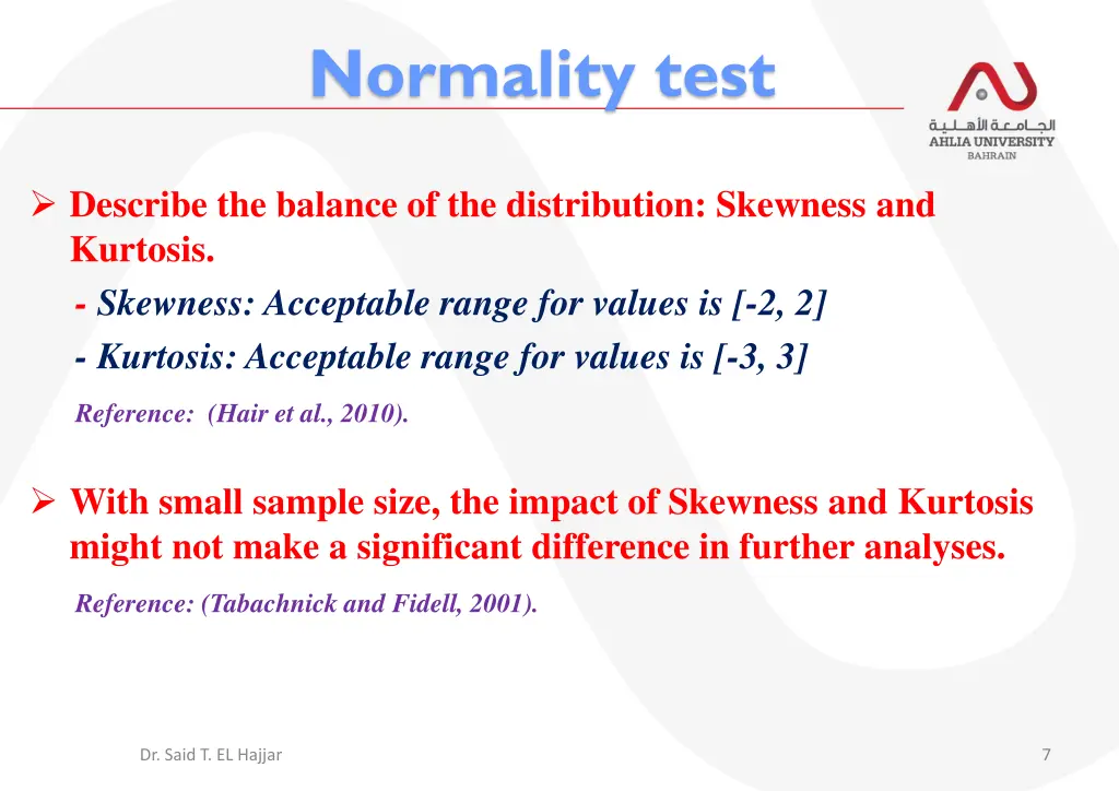 normality test