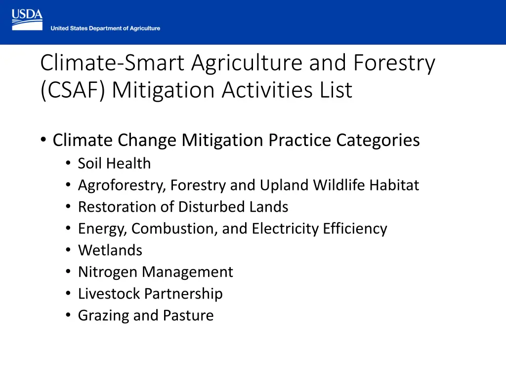 climate smart agriculture and forestry csaf