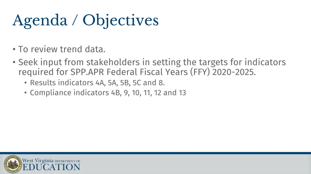 agenda objectives