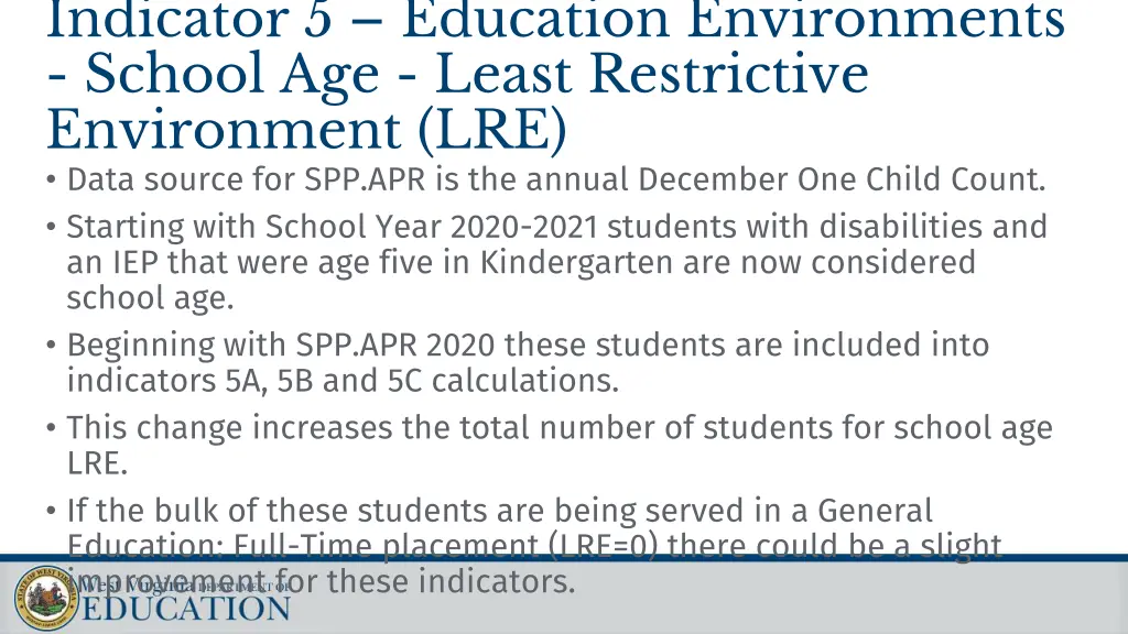 indicator 5 education environments school
