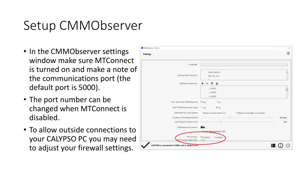 setup cmmobserver