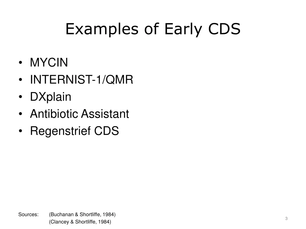 examples of early cds