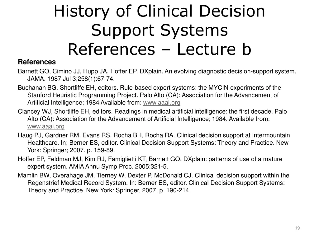 history of clinical decision support systems 2