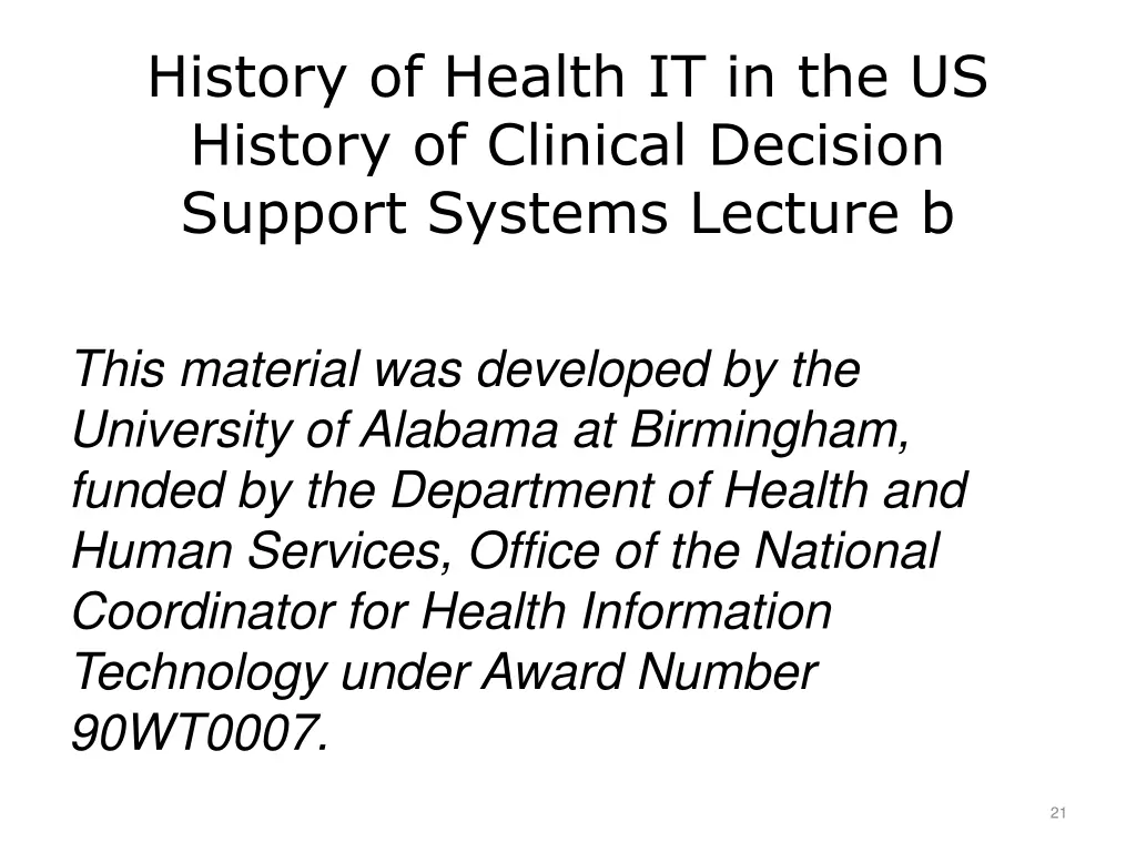 history of health it in the us history